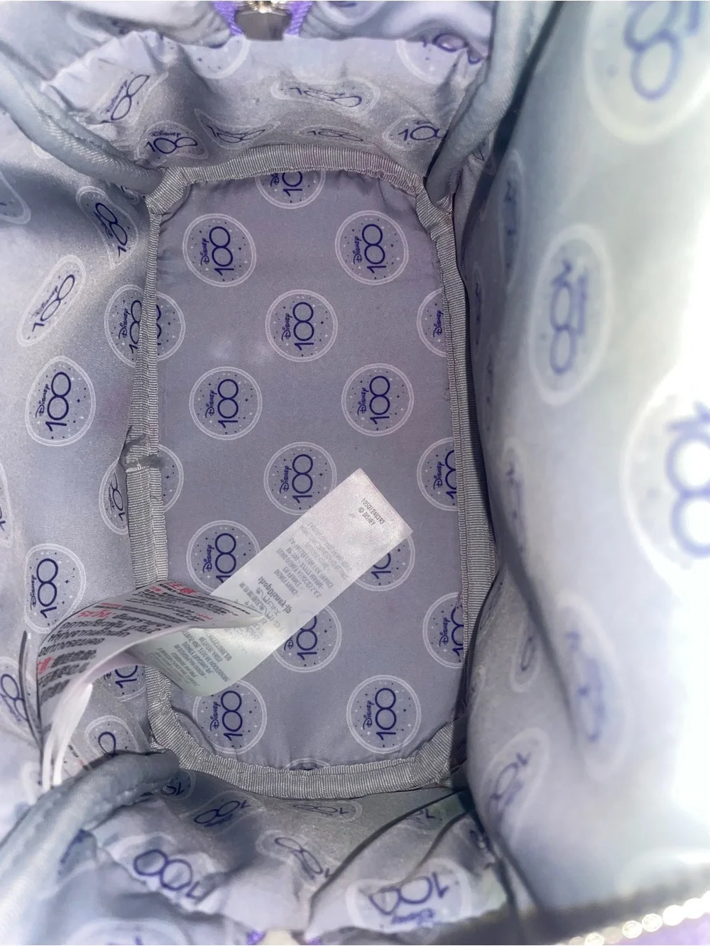 Disney 100th Anniversary Loungefly Mini Backpack Bag Mickey Platinum Purple Spot